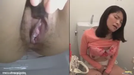 Scatto nascosto della masturbazione giapponese in un bagno pubblico